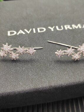 David Yurman 925 Silver Earrings with Original Pouch